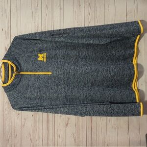 New Men's Colosseum Michigan Wolverines 1/4 Zip Front Pullover Athletic Shirt